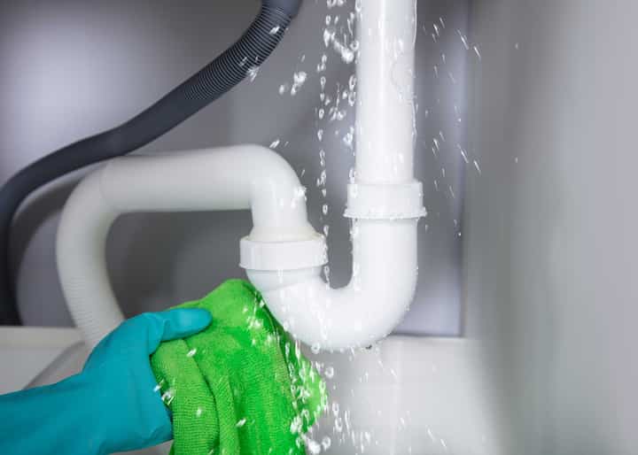 A leaking pipe found during a routine water damage assessment in Melbourne, FL.